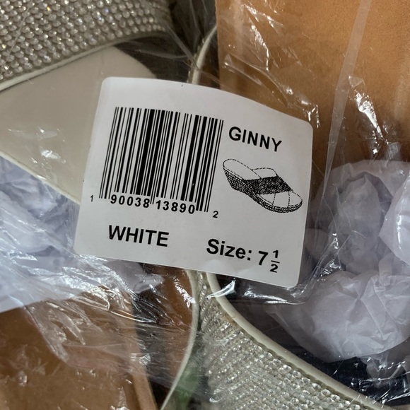 Olive Street White/Silver Sandals - Picture 2 of 6